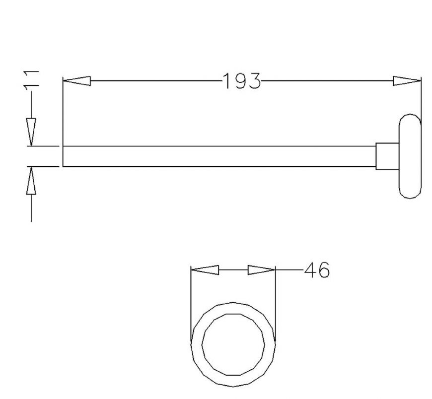 Laufrolle Nylon, 2", Welle 11 mm, L = 193 mm