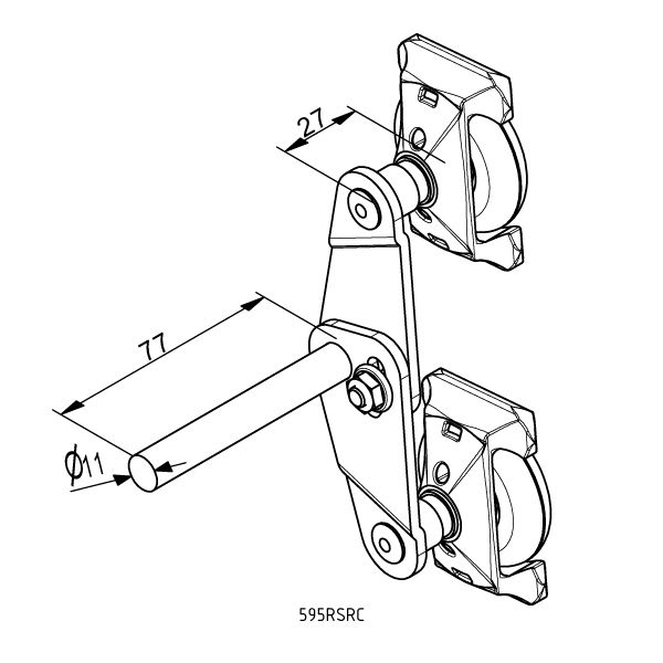 Laufrolle tandem RSC, Tandem, Nylon, 2", 11mm