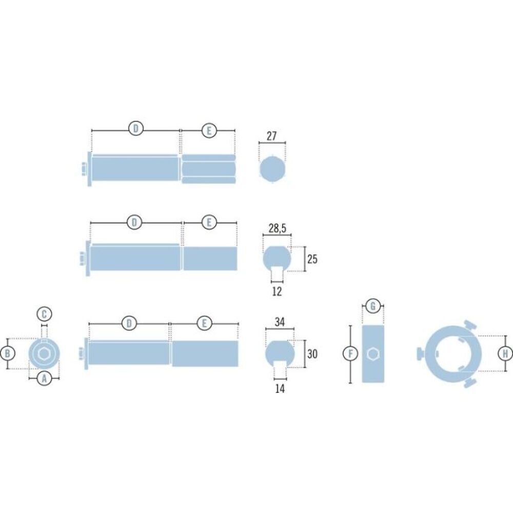 Steckwelle Wellenadapter 25,4/32 hexagonal Crawford