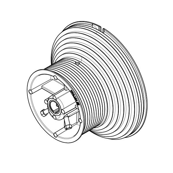 Seiltrommel hohes System Aluminium 1" Länge: 152mm