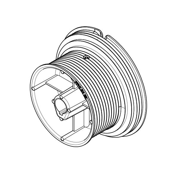 Seiltrommel hohes System Aluminium 1" Länge: 100mm