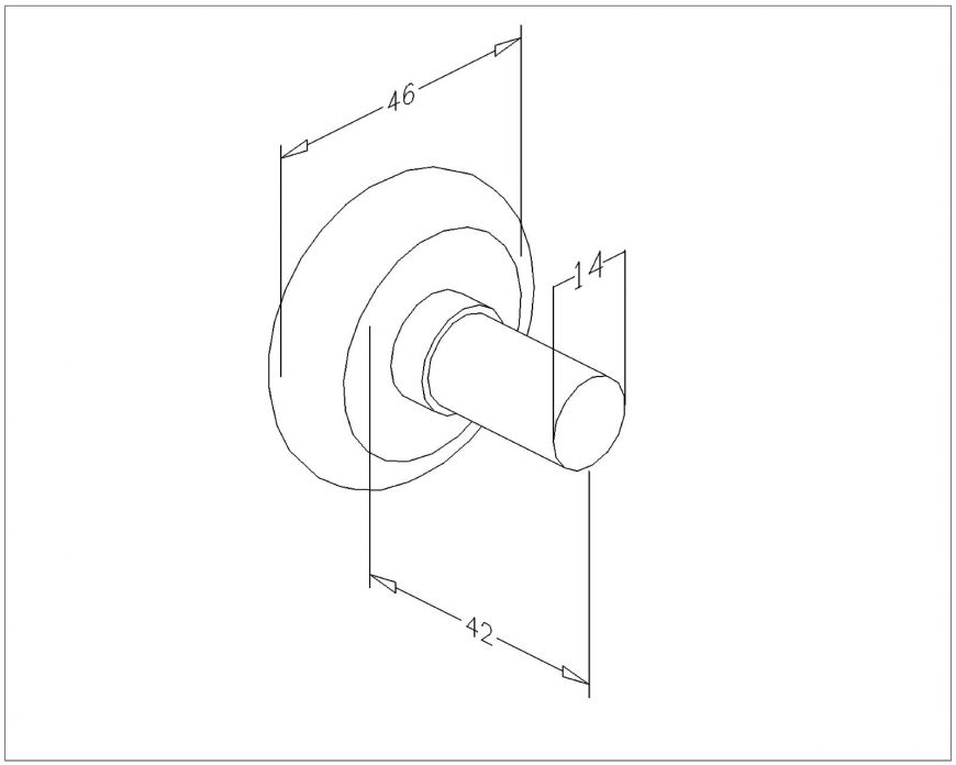 Laufrolle Nylon, 2", Welle 13,8 mm, L = 42 mm