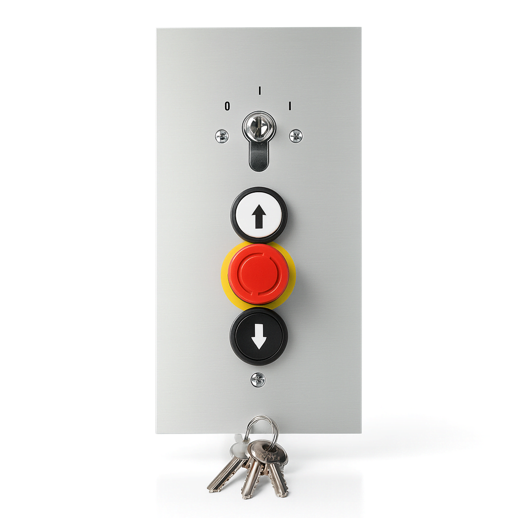 Unterputz Schlüsselschalter 3 fach Drucktaster Not-Aus